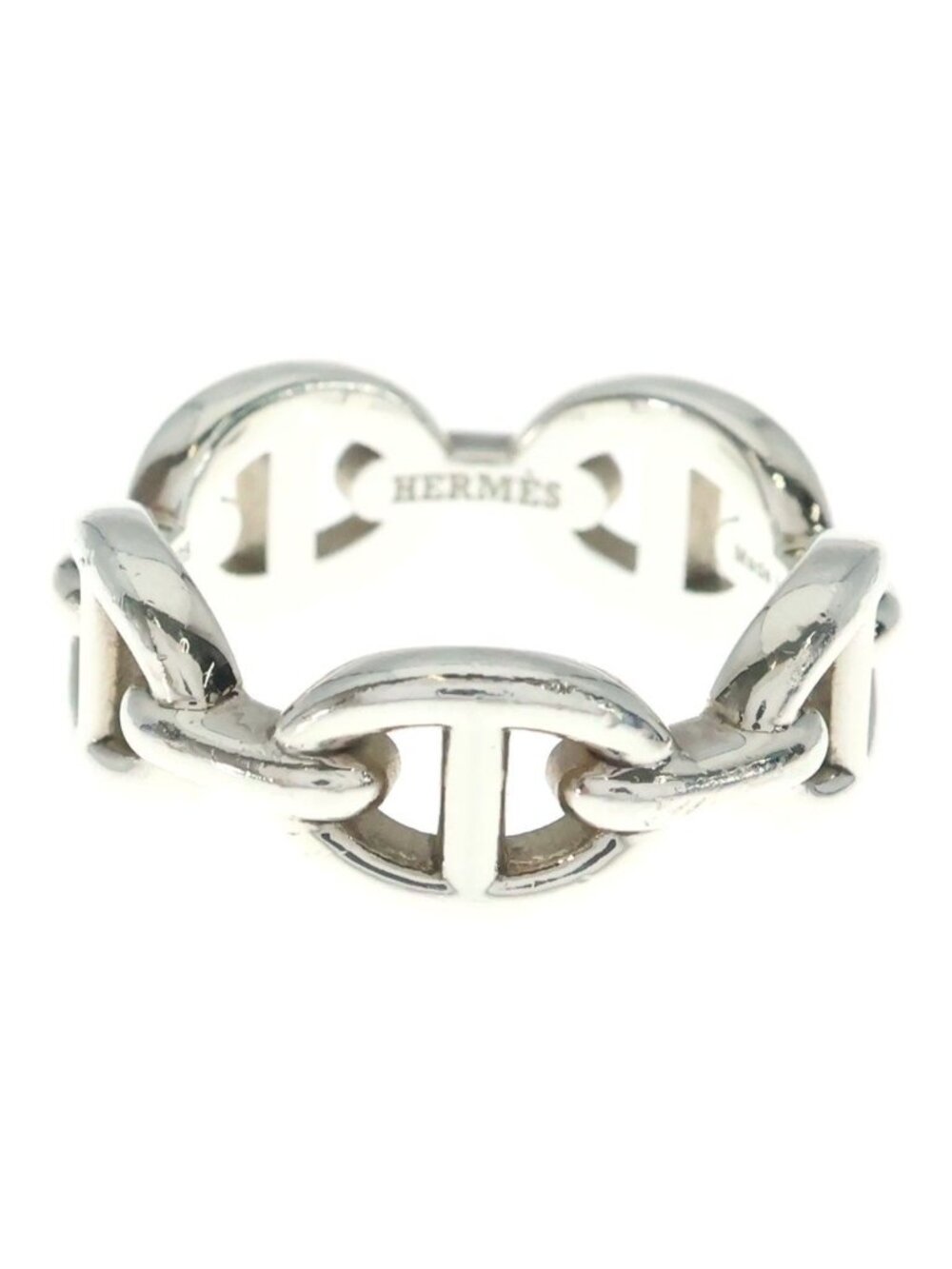 Hermes Chaine D'ancre Enchainee Ring Silver